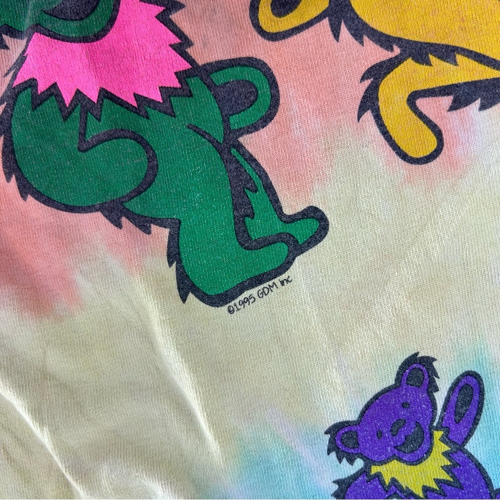 Vintage Y2K Grateful Dead Shirt Mens Medium Multicolor Dancing Bear Tie Dye - Picture 5 of 10